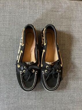 Sperry Angelfish Leopard Print Boat Shoes